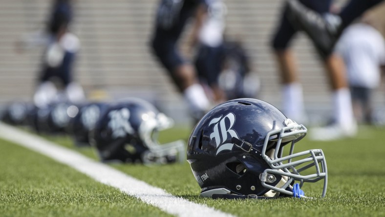 Rice Owls football helmets during college football season