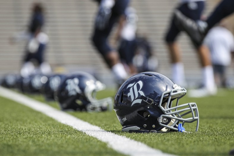 Rice Owls football helmets during college football season