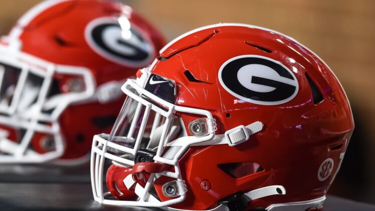 Georgia Football helmet during game against Tennessee