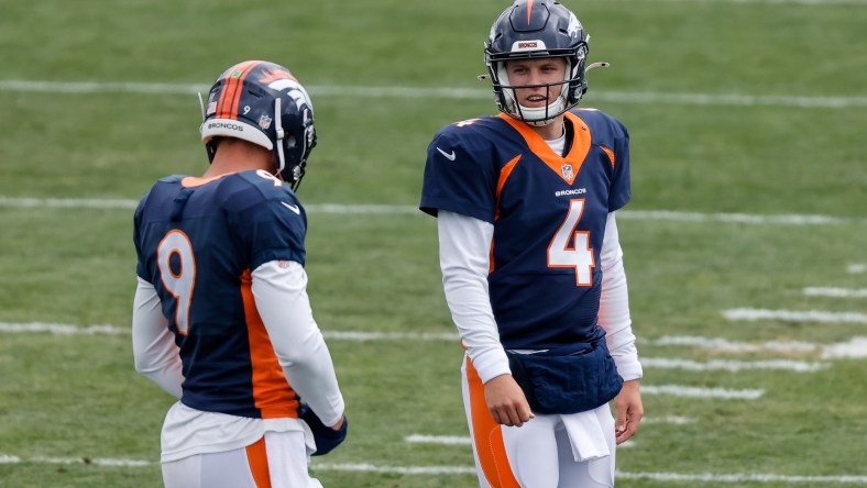 Broncos Brett Rypien during training camp