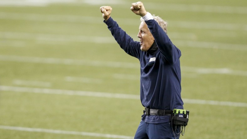 Seahawks' head coach Pete Carroll during game against Patriots