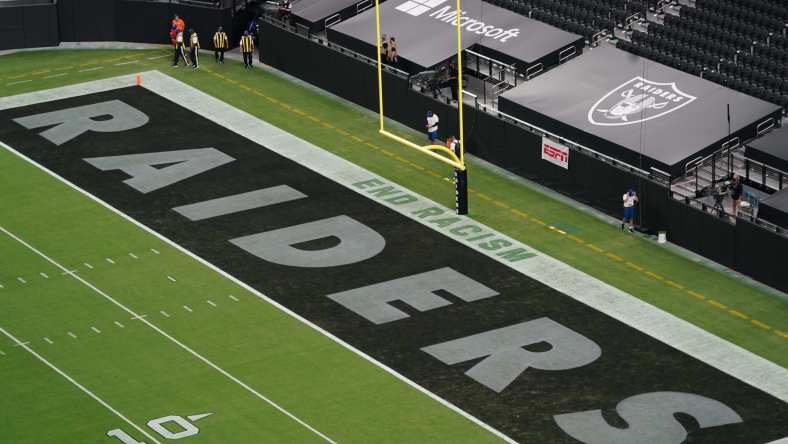 Las Vegas Raiders Allegiant Stadium ahead of MNF against the Saints