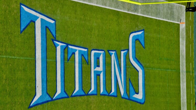 Tennessee Titans logo in end zone