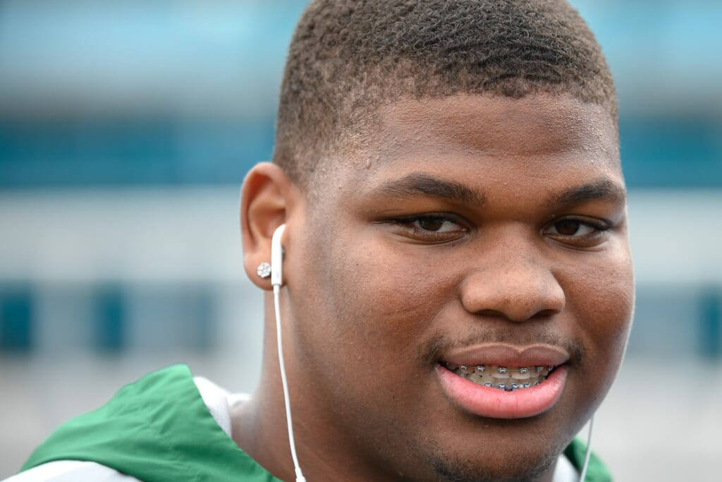 Jets Quinnen Williams during NFL game against the Jaguars
