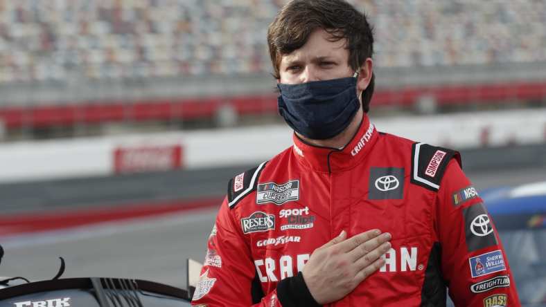 Erik Jones during NASCAR Alsco Uniforms 500