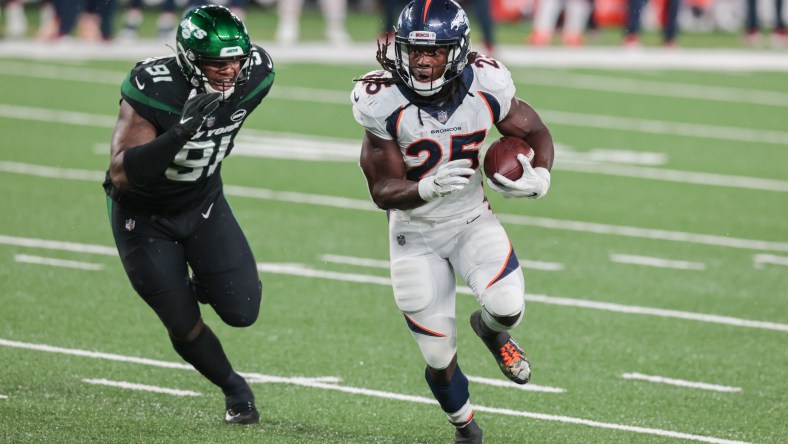 Broncos RB Melvin Gordon against the Jets