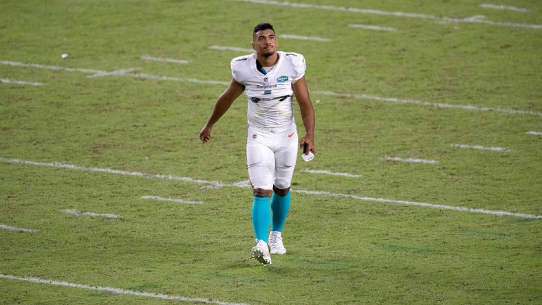 Dolphins QB Tua Tagovailoa during NFL game against Jets