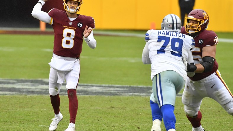 Washington Football Team QB Kyle Allen during NFL game against the Cowboys