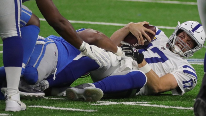 Colts QB Philip Rivers with worst tackle attempt in NFL history.