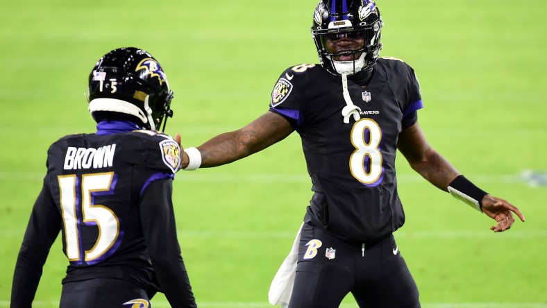 Baltimore Ravens Marquise Brown, Lamar Jackson