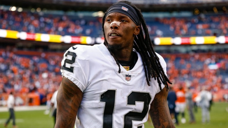 Sep 16, 2018; Denver, CO, USA; Oakland Raiders wide receiver Martavis Bryant (12) after the game against the Denver Broncos at Broncos Stadium at Mile High. Mandatory Credit: Isaiah J. Downing-USA TODAY Sports