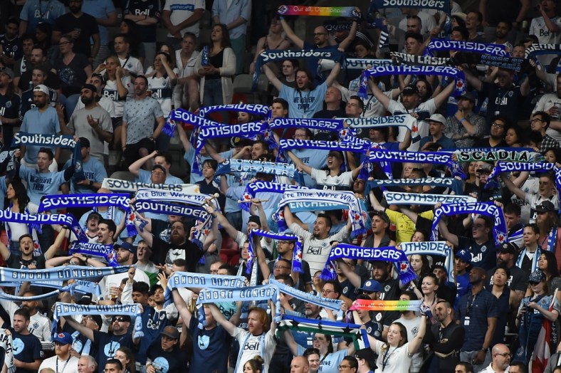 May 10, 2019; Vancouver, British Columbia, CAN; Vancouver Whitecaps  fans show support during the second half against the Portland Timbers at BC Place. Mandatory Credit: Anne-Marie Sorvin-USA TODAY Sports