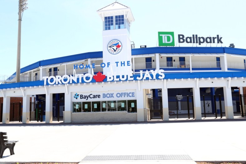 Mar 14, 2020; Dunedin, Florida, USA;  A general view of TD Ballpark where the spring training  game between the  Tampa Bay Rays and Toronto Blue Jays has been canceled do to the COVID-19 virus. Mandatory Credit: Kim Klement-USA TODAY Sports