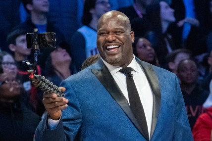 February 15, 2020; Chicago, Illinois, USA; NBA great Shaquille O'Neal during NBA All Star Saturday Night at United Center. Mandatory Credit: Kyle Terada-USA TODAY Sports
