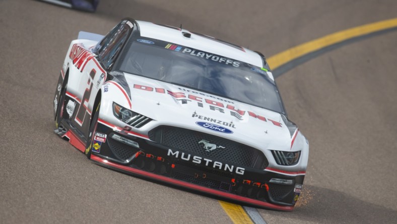 Nov 8, 2020; Avondale, Arizona, USA; NASCAR driver Brad Keselowski (2) during the NASCAR Cup Series Championship at Phoenix Raceway. Mandatory Credit: Mark J. Rebilas-USA TODAY Sports