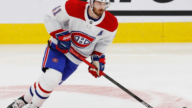 Jan 16, 2021; Edmonton, Alberta, CAN; Montreal Canadiens forward Paul Byron (41) skates during warmup against the Edmonton Oilers at Rogers Place. Mandatory Credit: Perry Nelson-USA TODAY Sports