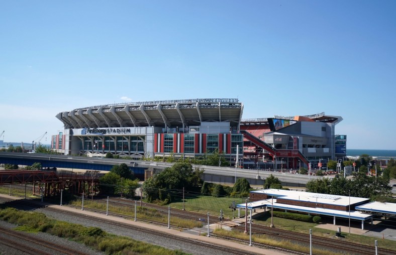 Sep 22, 2019; Cleveland, OH, USA; General overall view of  FirstEnergy Stadium before an NFL game between the Los Angeles Rams and the Cleveland Browns. Mandatory Credit: Kirby Lee-USA TODAY Sports