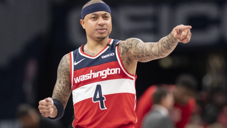 Feb 1, 2020; Washington, District of Columbia, USA;  Washington Wizards guard Isaiah Thomas (4) during the the first half against the Brooklyn Nets at Capital One Arena. Mandatory Credit: Tommy Gilligan-USA TODAY Sports