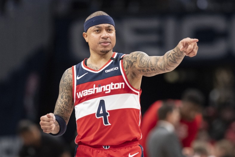 Feb 1, 2020; Washington, District of Columbia, USA;  Washington Wizards guard Isaiah Thomas (4) during the the first half against the Brooklyn Nets at Capital One Arena. Mandatory Credit: Tommy Gilligan-USA TODAY Sports