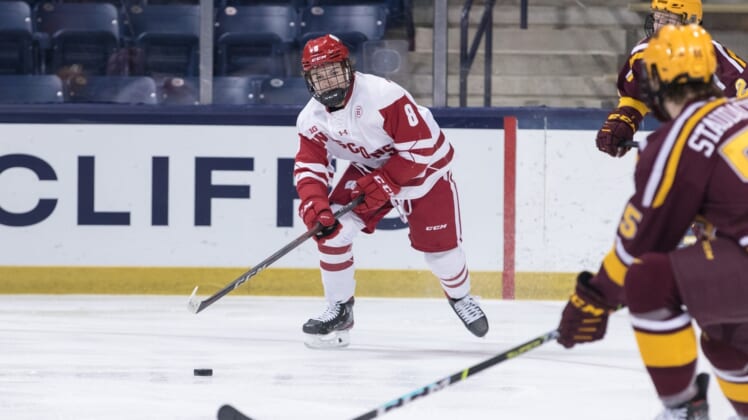 Wisconsin's Cole Caufield wins Hobey Baker Award