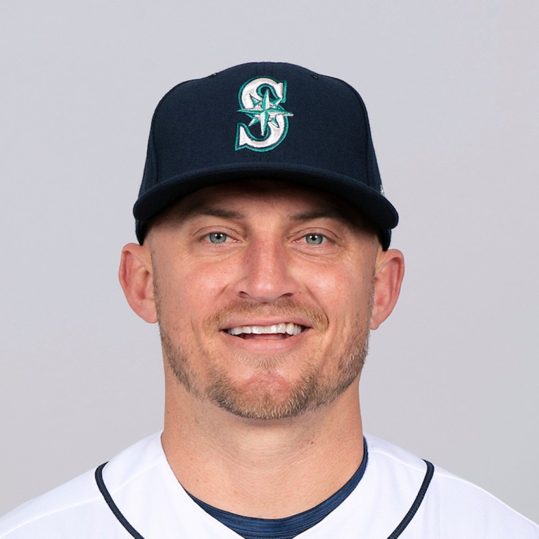 Mar 1, 2021; Peoria, AZ, USA; Seattle Mariners  Kyle Seager #15 poses during media day at the Peoria Sports Complex. Mandatory Credit: MLB photos via USA TODAY Sports