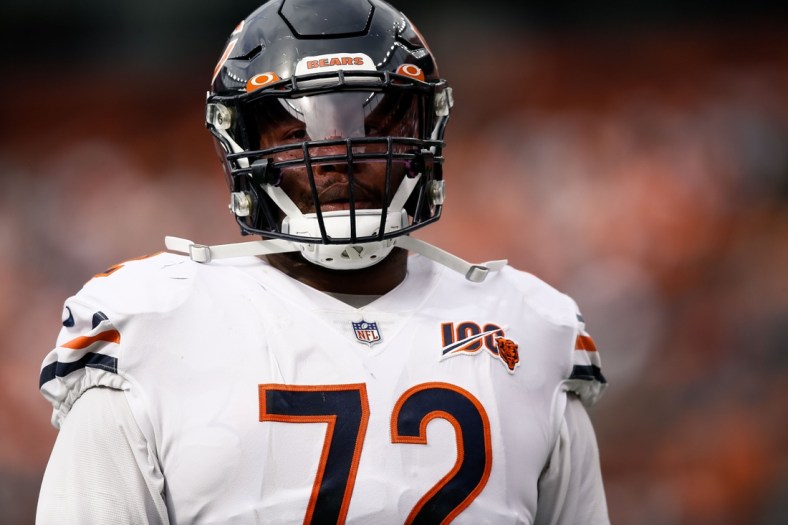 Sep 15, 2019; Denver, CO, USA; Chicago Bears offensive tackle Charles Leno Jr. (72) in the second quarter against the Denver Broncos at Empower Field at Mile High. Mandatory Credit: Isaiah J. Downing-USA TODAY Sports