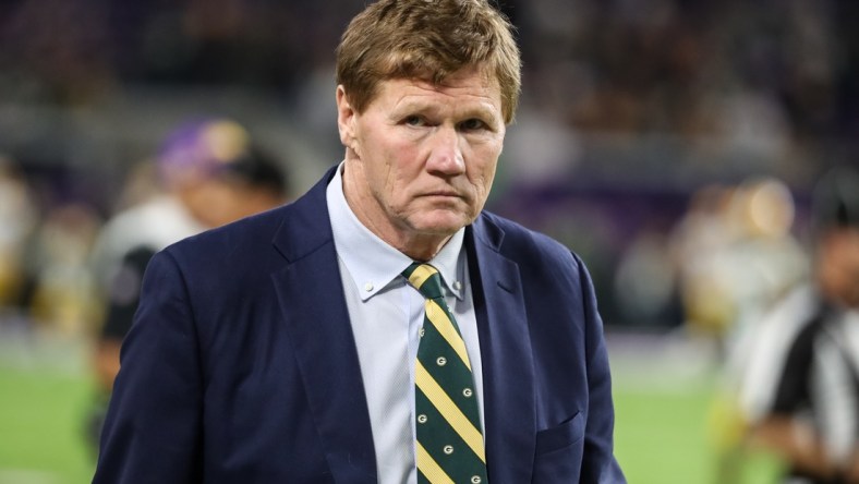 Dec 23, 2019; Minneapolis, Minnesota, USA; Green Bay Packers president and CEO Mark Murphy looks on prior to a game against the Minnesota Vikings at U.S. Bank Stadium. Mandatory Credit: Brace Hemmelgarn-USA TODAY Sports