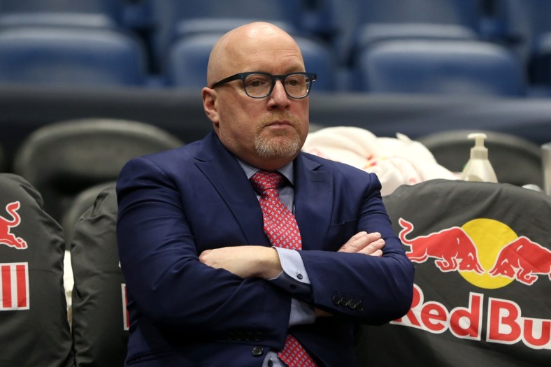 Mar 3, 2020; New Orleans, Louisiana, USA; New Orleans Pelicans Executive Vice President of Basketball Operations David Griffin at the Smoothie King Center before their game against the Minnesota Timberwolves. Mandatory Credit: Chuck Cook-USA TODAY Sports