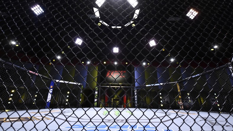 May 30, 2020; Las Vegas, NV, USA; A general view inside the UFC APEX prior to  UFC Fight Night.  Mandatory Credit: Jeff Bottari/Zuffa via USA TODAY Sports