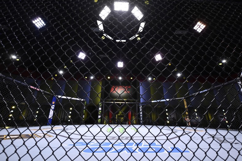 May 30, 2020; Las Vegas, NV, USA; A general view inside the UFC APEX prior to  UFC Fight Night.  Mandatory Credit: Jeff Bottari/Zuffa via USA TODAY Sports
