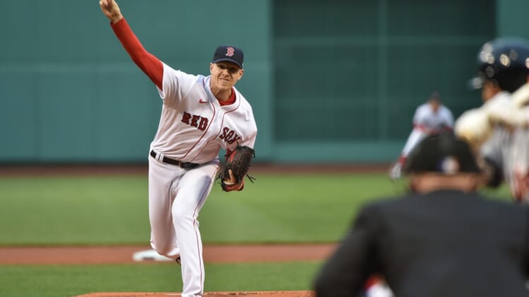 May 4, 2021; Boston, Massachusetts, USA;  Boston Red Sox pitcher Nick Pivetta (37) pitches during the first inning against the Detroit Tigers at Fenway Park. Mandatory Credit: Bob DeChiara-USA TODAY Sports
