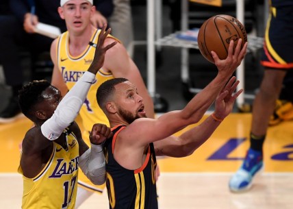 WATCH: Los Angeles Lakers nip Warriors for West’s 7th seed on LeBron James’ trey