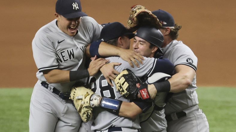 MLB pitcher Corey Kluber of the New York Yankees throws no-hitter