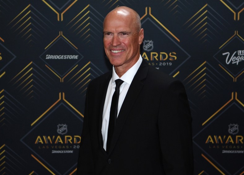 Jun 19, 2019; Las Vegas, NV, USA; Mark Messier is pictured on the red carpet during the 2019 NHL Awards at Mandalay Bay. Mandatory Credit: Stephen R. Sylvanie-USA TODAY Sports