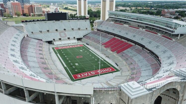 June 17, 2020; Columbus, OH, USA; Ohio Stadium, also known as the Horseshoe, the Shoe, and the House That Harley Built, is on the campus of The Ohio State University. Mandatory Credit: Doral Chenoweth/Columbus Dispatch via USA TODAY NETWORK