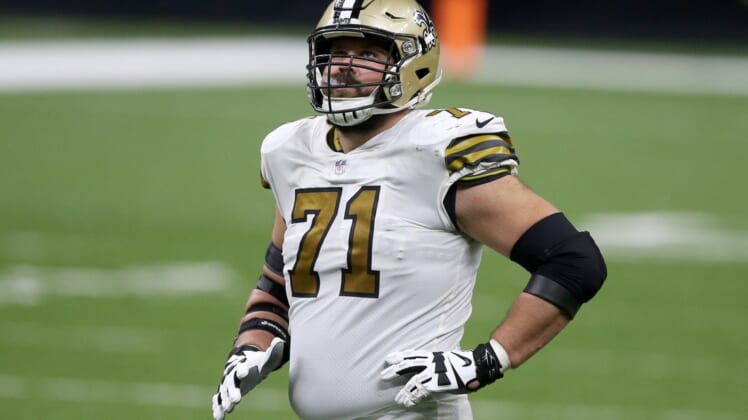 Dec 25, 2020; New Orleans, Louisiana, USA; New Orleans Saints offensive tackle Ryan Ramczyk (71) in the second half against the Minnesota Vikings at the Mercedes-Benz Superdome. Mandatory Credit: Chuck Cook-USA TODAY Sports