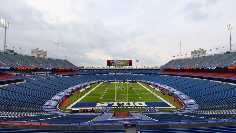 Jan 16, 2021; Orchard Park, New York, USA; General view of Bills Stadium prior to an AFC Divisional Round game between the Baltimore Ravens and the Buffalo Bills. Mandatory Credit: Rich Barnes-USA TODAY Sports