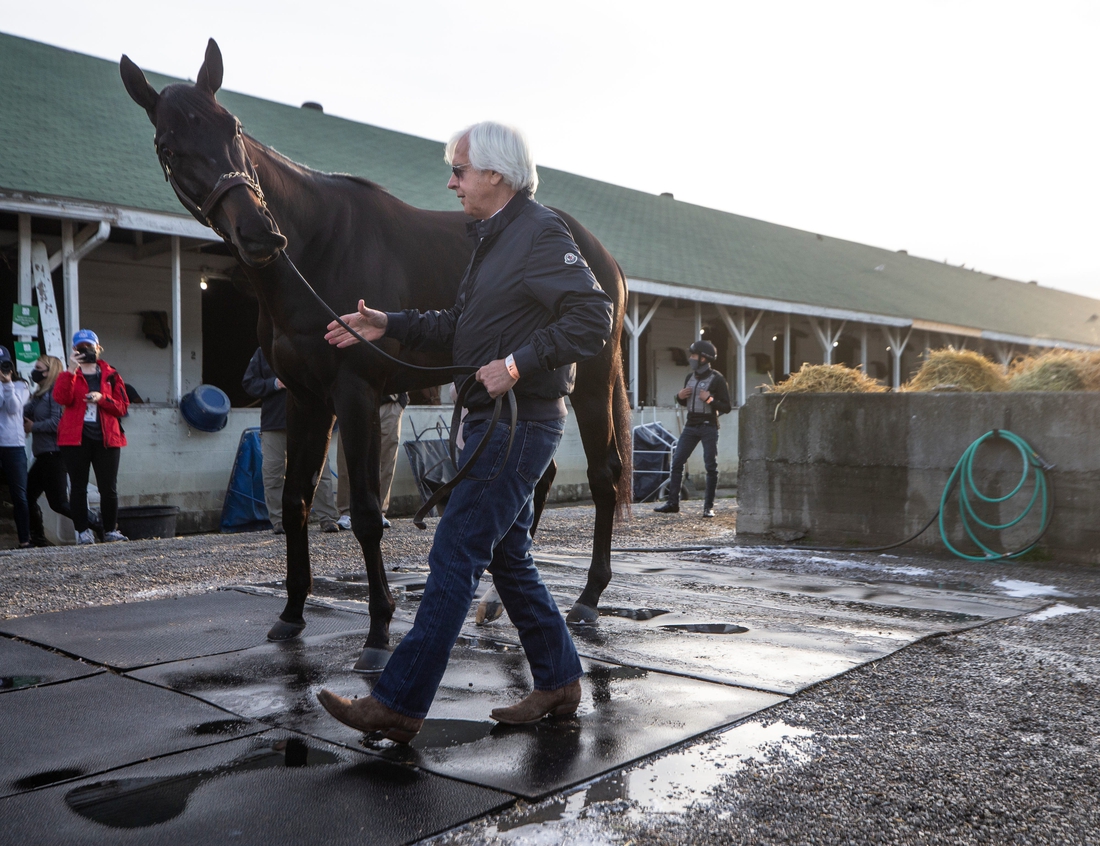 Bob Baffert brought Kentucky Derby winner Medina Spirit out for fans to see on the morning after the race. Medina Spirit is Baffert's seventh Kentucky Derby winner. May 2, 2021

Aj4t9170