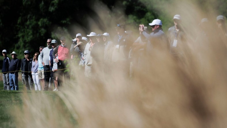 Spectators watch as a grouping competes at the 2021 Visit Knoxville Open PGA Korn Ferry Tour at Holston Hills Country Club in Knoxville, Tenn. on Thursday, May 13, 2021. The competition runs through Sunday. Single-day tickets are available for $10.

Kns 2021 Visit Knoxville Open