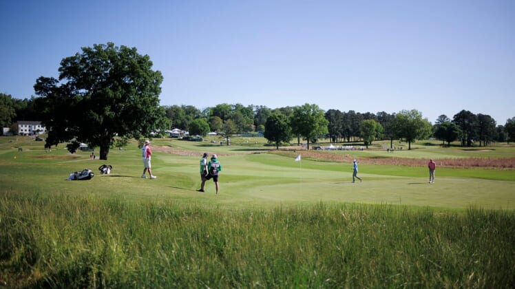 Golfers compete at the 2021 Visit Knoxville Open PGA Korn Ferry Tour at Holston Hills Country Club in Knoxville, Tenn. on Thursday, May 13, 2021. The competition runs through Sunday. Single-day tickets are available for $10.Kns 2021 Visit Knoxville Open
