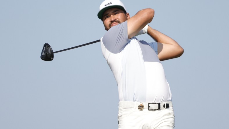 May 21, 2021; Kiawah Island, South Carolina, USA; Jason Day hits from the fifteenth tee box during the second round of the PGA Championship golf tournament. Mandatory Credit: Geoff Burke-USA TODAY Sports