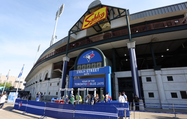 Jun 1, 2021; Buffalo, New York, USA;  A general view of Sahlen Field before a game between the Toronto Blue Jays and the Miami Marlins. Mandatory Credit: Timothy T. Ludwig-USA TODAY Sports