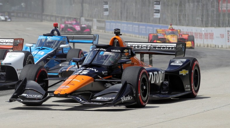 Pato O'Ward driving the Arrow McLaren SP Chevrolet wins the NTT INDYCAR Series Race 2 of the Chevrolet Detroit Grand Prix Sunday, June 13, 2021, on Belle Isle in Detroit .

Grand Prix