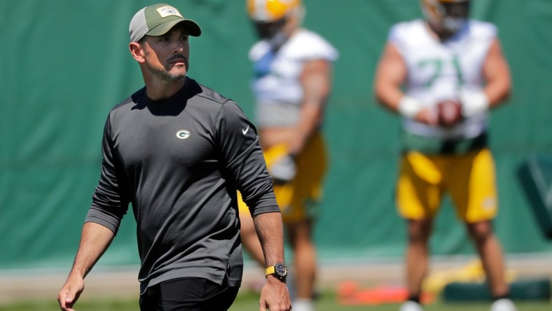 Green Bay Packers head coach Matt LaFleur participates in organized team activities Tuesday, June 15, 2021, in Green Bay, Wis.

Cent02 7g8otaqj6m0qkv0w71c Original