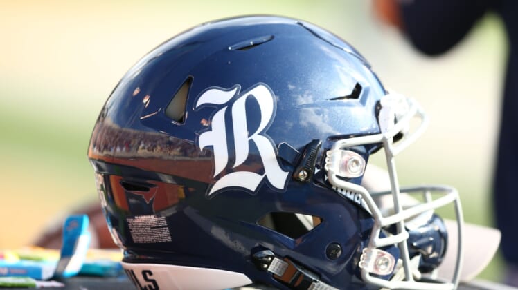 Sep 29, 2018; Winston-Salem, NC, USA; A Rice Owls helmet sits on the sidelines during the game against the Wake Forest Demon Deacons at BB&T Field. Mandatory Credit: Jeremy Brevard-USA TODAY Sports