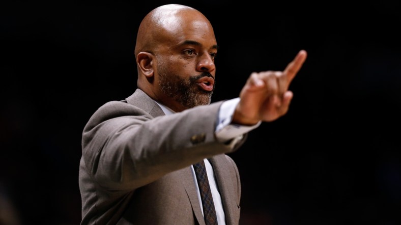 Nov 20, 2019; Denver, CO, USA; Denver Nuggets assistant coach Wes Unseld Jr. in the second quarter of the game against the Houston Rockets at the Pepsi Center. Mandatory Credit: Isaiah J. Downing-USA TODAY Sports