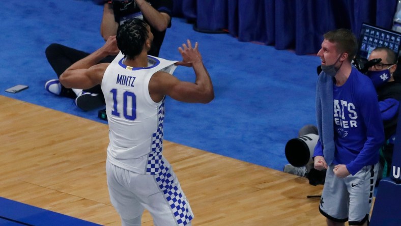 Kentucky   s Davion Mintz celebrates making a three against South Carolina.03/06/21

Kentucky Sc 20