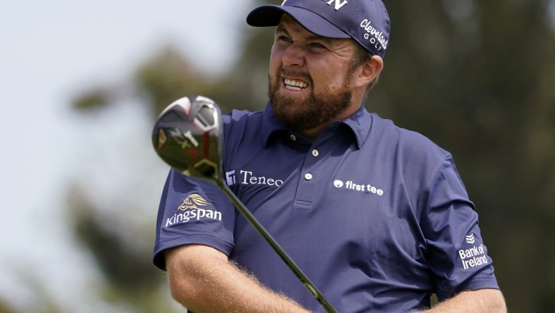 Jun 18, 2021; San Diego, California, USA; Shane Lowry plays his shot from the 15th tee during the second round of the U.S. Open golf tournament at Torrey Pines Golf Course. Mandatory Credit: Michael Madrid-USA TODAY Sports