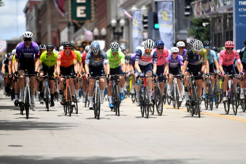 The start of the men's USA Cycling Pro Road National Championship in Knoxville, Tenn. on Sunday, June 20, 2021.

Kns Cycling