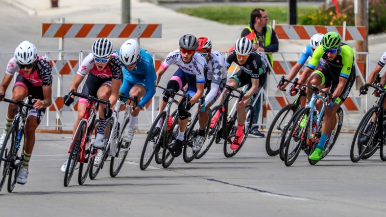 Bikers corner during the Category 2/3 race at the Tour of America's Dairyland, Monday, June 21, 2021, in Manitowoc, Wis.

Man 062121 Tour Of Americas Dairyland Gck 016